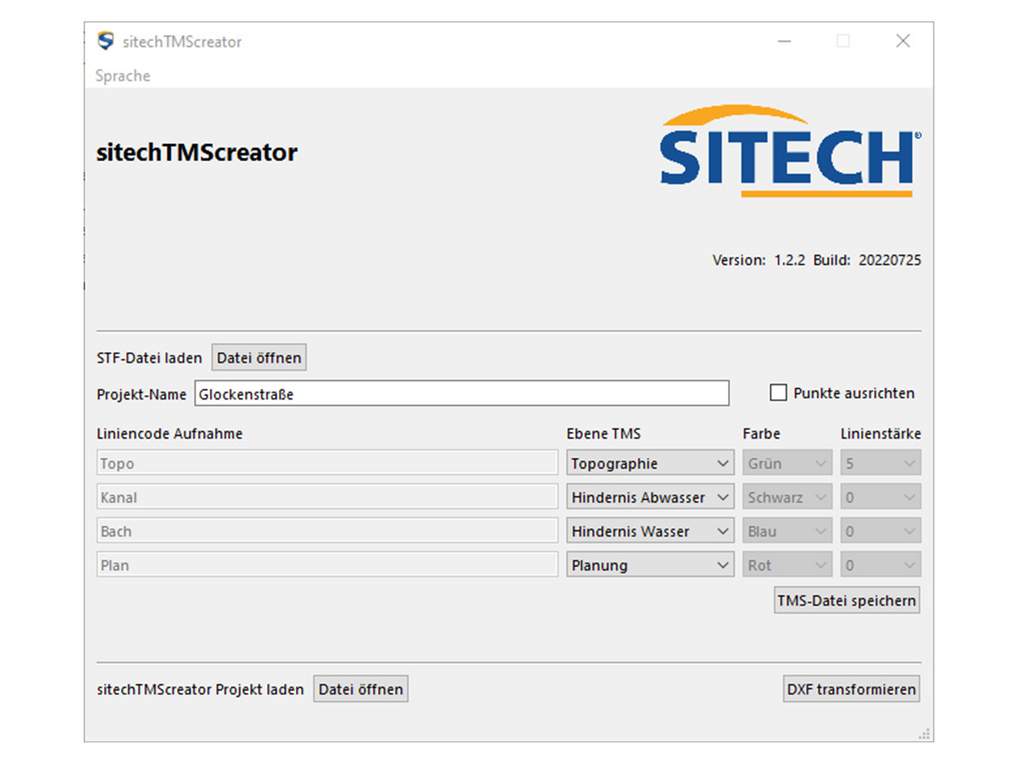 sitechTMScreator: Zuweisung von Ebenen